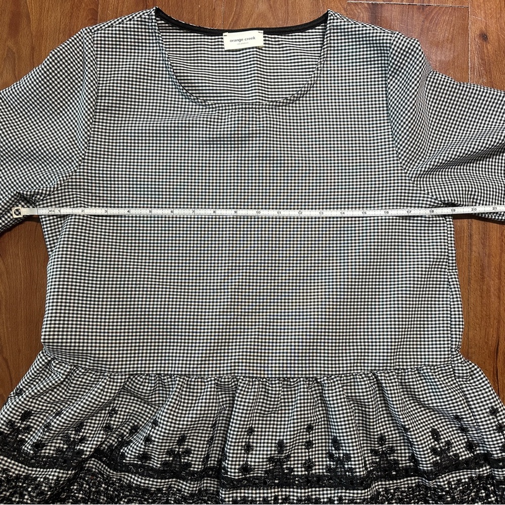 Orange Creek Gingham Ruffle Lace Detail Top - Picture 5 of 6